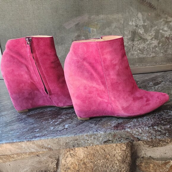 Cole Haan Winery Suede Wedge Verdi Bootie Size 8B - Picture 15 of 16